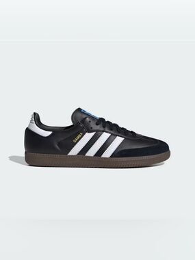 adidas Samba Leather Sneakers in Black, White, Gum